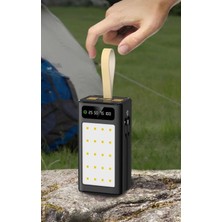 30.000 mAh Hızlı Şarj Led Kamp Işıklı Powerbank 4x Usb, Type-C, Micro & Lightning Dahili 2 Şarj Kablolu Taşınabilir Şarj Cihazı