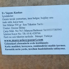 Manyas Köy Pazarı Doğal Katkısız Ev Yapımı Kuskus 500 gr'Lık Paket