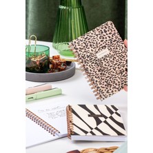 Paperora Cep Boy 10X14 cm Spiralli Çizgili Karton Kapak 3'lü Defter Seti Leopar