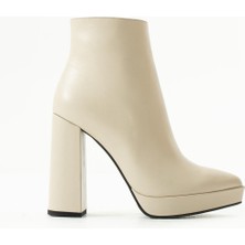 Elisse Shoes Kadın Bej Deri Platform Bot