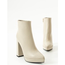 Elisse Shoes Kadın Bej Deri Platform Bot