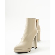 Elisse Shoes Kadın Bej Deri Platform Bot