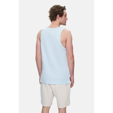 Ucla Pebble Açık Mavi Sıfır Kol Oversize Baskılı Oversize Erkek Tshirt