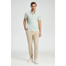 Merserize Pamuk Açık Yeşil Polo Yaka T-Shirt
