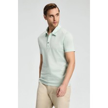 Merserize Pamuk Açık Yeşil Polo Yaka T-Shirt