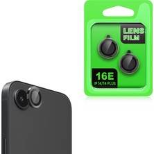 Gpack Apple iPhone 16E Uyumlu Kamera Lens Koruyucu Metal Tekli CL07 Siyah
