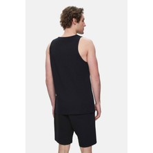 Ucla Pebble Siyah Sıfır Kol Oversize Baskılı Oversize Erkek Tshirt