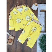 Babybiscoi Minik Ördek Desenli Unisex Pijamatakımı