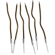Eğik Pasta Mumu Sarı Renkli  6 Lı 14  cm