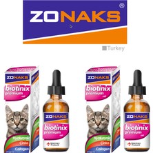 Zonaks Biotinix Premium Kediler İçin 50 ml Biotin - Çinko- Kolajen 3 adet