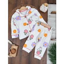 Babybiscoi Tavşan Desenli Gömlekli Unisex Pijama Takımı