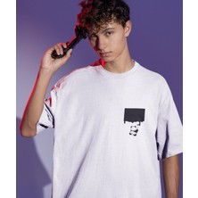 Terzili Giyin Drip Panda Baskılı Oversize Erkek Tişört