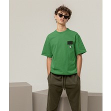 Terzili Giyin Drip Panda Baskılı Oversize Erkek Tişört