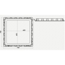 Luxwares 70X70 Rögar Kutusu Çerçevesi+Kapak Luxwares
