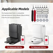 Mmouthyy Qrevo Master/ V20/ P10S Pro Robot Süpürge Aksesuarları Kiti Ana Yan Fırça Hepa Filtre Paspas Bezi (Yurt Dışından)