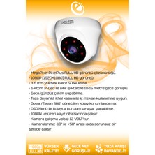 Elitcam 2 Kameralı Dome 2 Iç Kamera Set Hdd'siz Full Hd Gece Görüşlü Güvenlik Kamerası Sistemi