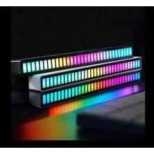 Hevolt Rgb LED Çubuk Sese ve Müziğe Duyarlı Ambiyanslı Ekolayzer C Type Şarjlı Taşınabilir Stick Siyah Kasa