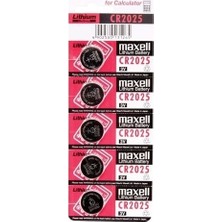 Maxell CR2025 3V Lityum Düğme Pil 5'li Paket