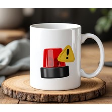 BB Design BB Desing  Siren Tasarımlı Beyaz Seramik Baskılı Kupa Bardak 330 ml