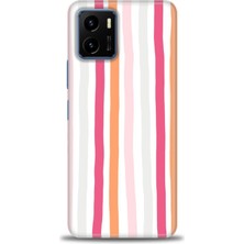 gmotp Vivo Y21 Kılıf Hd Baskılı - Pembe Çubuklar
