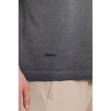 Erkek Siyah Bisiklet Yaka Yıkamalı Basic T-Shirt - 165