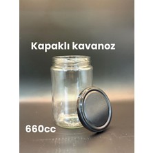 Massteelger 660 cc Kavanoz Siyah Konserve Kapaklı Şeffaf Cam Kavanoz 1 Adet / Tek Ebat