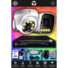 Turkno 2 Kameralı Navie 1 Iç Kamera Set 320 GB HDD Full Hd Renkli Gece Görüşlü Güvenlik Kamerası Sistemi