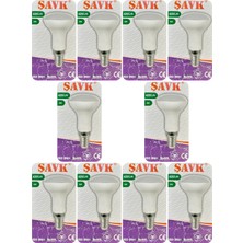 (10 adet) Şavk 6W (37W) Beyaz Işık (6500K) E14 DUYLU (Ince Duy) LED R50 AMPUL