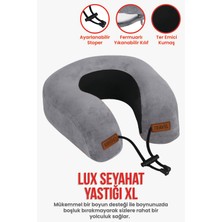 Lux Ortopedik Seyahat Yastığı Visco Boyun Destekli Seyahat Yastığı - Gri| Ergo Travel