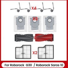 Roborock Saros 10 / Roborock G30 Elektrikli Süpürge Parçaları Ana Yan Fırça Filtre Toz Torbaları Yedek Parçaları (Yurt Dışından)