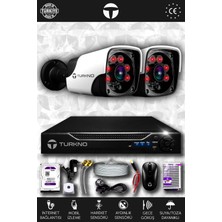 Turkno 2 Kameralı Pania 2 Dış Kamera Set 250 GB HDD Full Hd Gece Görüşlü Güvenlik Kamerası Sistemi