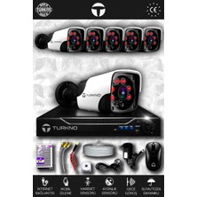 Turkno 6 Kameralı Pania 6 Dış Kamera Set Hdd'siz Full Hd Gece Görüşlü Güvenlik Kamerası Sistemi