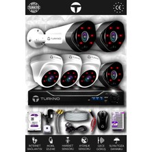 Turkno 6 Kameralı Galia 3 Iç Kamera Set 100 GB HDD Full Hd Gece Görüşlü Güvenlik Kamerası Sistemi