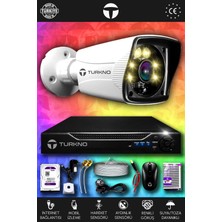 Turkno 1 Kameralı Karie 1 Dış Kamera Set 320 GB HDD Full Hd Renkli Gece Görüşlü Güvenlik Kamerası Sistemi
