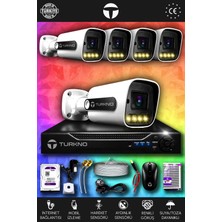 Turkno 5 Kameralı Navie 5 Dış Kamera Set 320 GB HDD Full Hd Renkli Gece Görüşlü Güvenlik Kamerası Sistemi