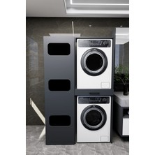 Washbox Banyo Kirli Sepetli Çamaşır Makinası Dolabı ve Kurutma Makinası Dolabı Antrasit