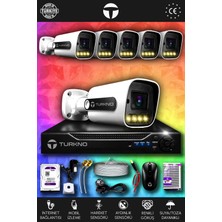 Turkno 6 Kameralı Navie 6 Dış Kamera Set 250 GB HDD Full Hd Renkli Gece Görüşlü Güvenlik Kamerası Sistemi