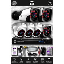 Turkno 6 Kameralı Pania 3 Iç Kamera Set 2 Tb HDD Full Hd Gece Görüşlü Güvenlik Kamerası Sistemi