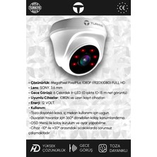 Turkno 4 Kameralı Pania 3 Iç Kamera Set 100 GB HDD Full Hd Gece Görüşlü Güvenlik Kamerası Sistemi