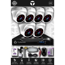 Turkno 6 Kameralı Domia 6 Iç Kamera Set 2 Tb HDD Full Hd Gece Görüşlü Güvenlik Kamerası Sistemi