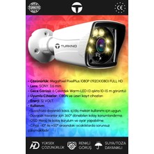 Turkno 6 Kameralı Karie 2 Iç Kamera Set 250 GB HDD Full Hd Renkli Gece Görüşlü Güvenlik Kamerası Sistemi