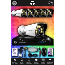 Turkno 6 Kameralı Karie 6 Dış Kamera Set 320 GB HDD Full Hd Renkli Gece Görüşlü Güvenlik Kamerası Sistemi