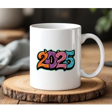 BB Design BB Desing 2025 Yazısı Tasarımlı Beyaz Seramik Baskılı Kupa Bardak 330 ml