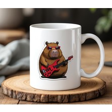 BB Design BB Desing  Müzik Çalan Ayıcık Tasarımlı Beyaz Seramik Baskılı Kupa Bardak 330 ml