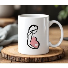 BB Design BB Desing Bebekli GörselTasarımlı Beyaz Seramik Baskılı Kupa Bardak 330 ml