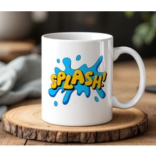 BB Design BB Desing Splash! Tasarımlı Beyaz Seramik Baskılı Kupa Bardak 330 ml