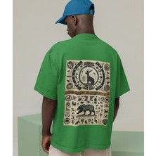 Terzili Giyin Zaman Döngüsü Baskılı Oversize Erkek Tişört