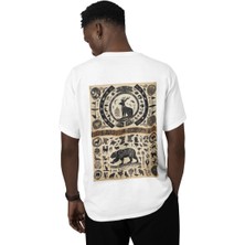 Terzili Giyin Zaman Döngüsü Baskılı Oversize Erkek Tişört