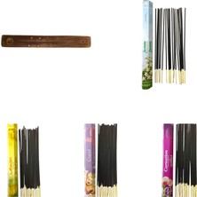 4 Paket Karışık Flute Tütsü ve Bir Adet Ahşap Tütsülük