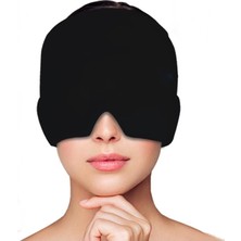 Mıgren ve Baş Agrısı Giderici Başlığı,sıcak ve Soğuk Kompres Şapkası,buz Paketi Bandajı -Siyah-Mavi